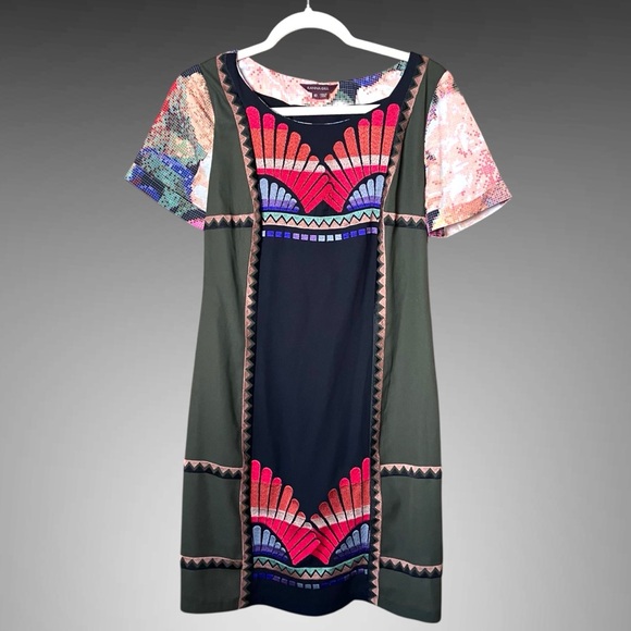 Anthropologie Ranna Gill Fanned Vignette Embroidered Shift Dress Size 10 EUC - Picture 5 of 9